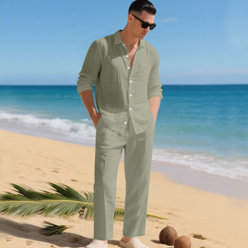Sommer Zweiteiler Herren | Leinenhemd & Hose im Set