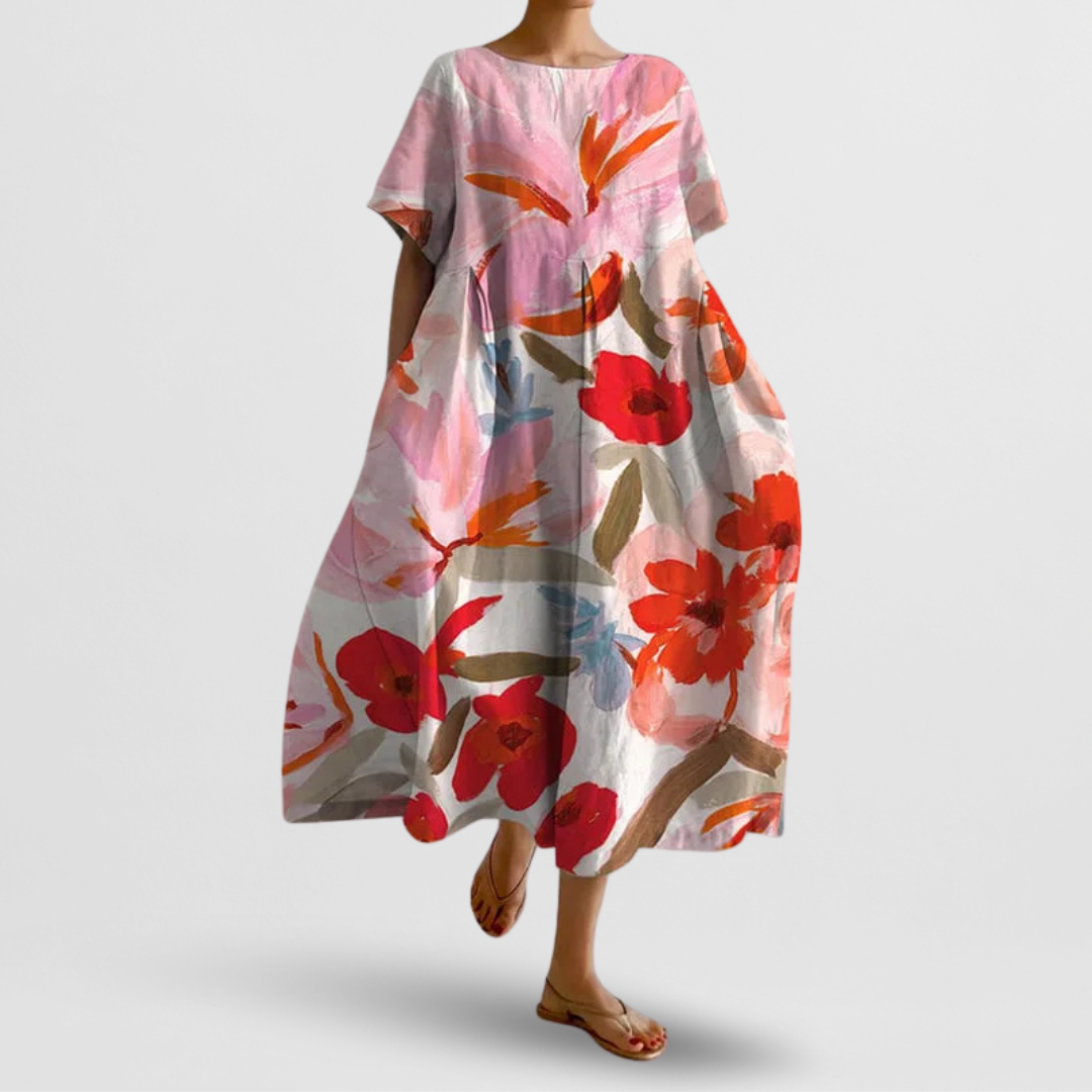 Sommerkleid Damen | Kunstvoller Blumenprint & Oversized-Komfort