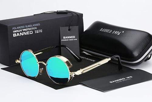 Sonnenbrille Retro Runde Herren | Polarisiert & Steampunk Design