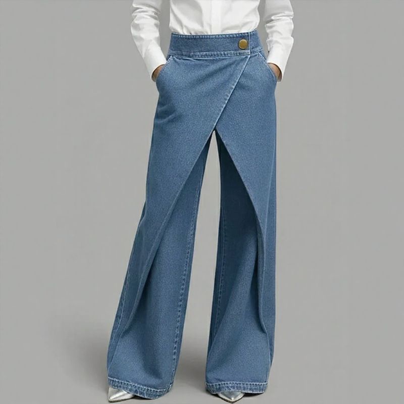 Anya™ Jeans mit Wickeleffekt und asymmetrischer Frontüberlappung