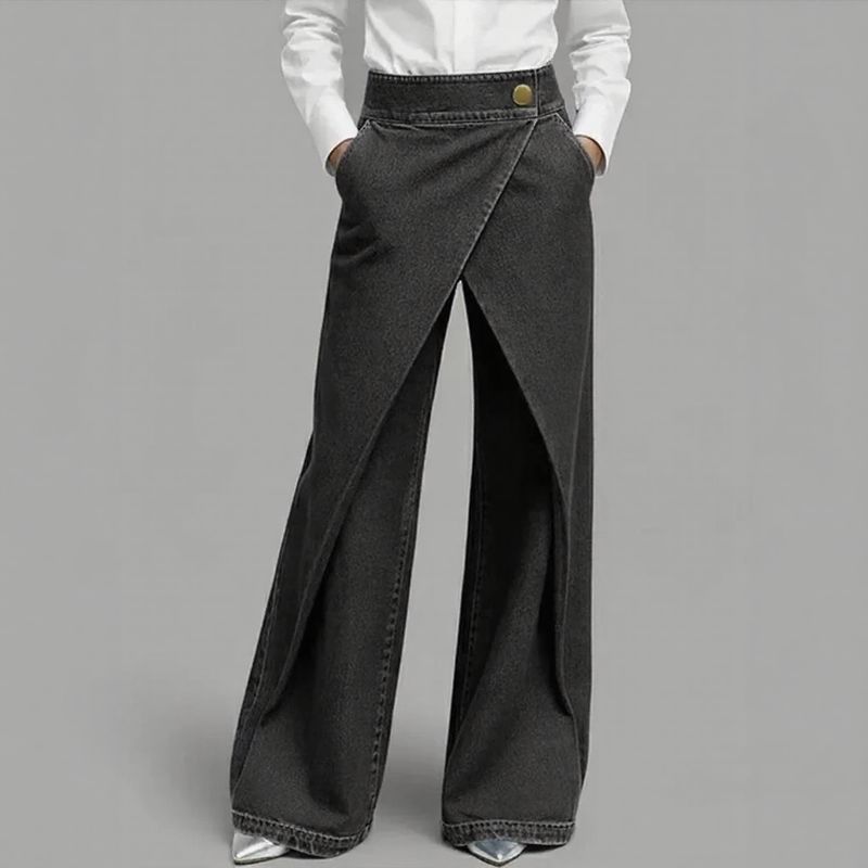 Anya™ Jeans mit Wickeleffekt und asymmetrischer Frontüberlappung