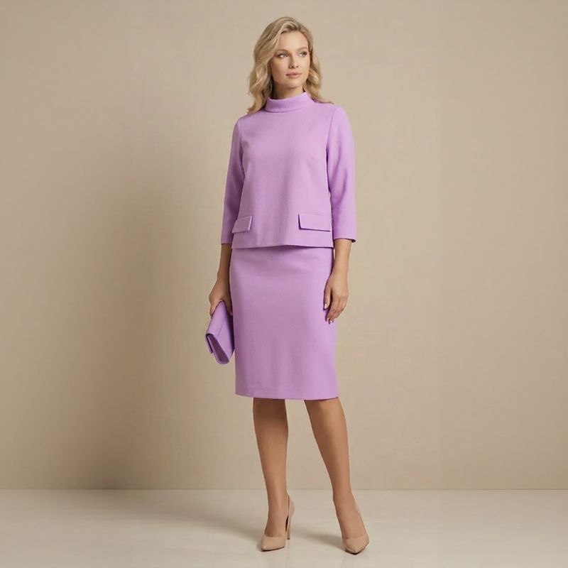 London Set™ mit Stehkragenbluse und vielseitigem klassischem Rock