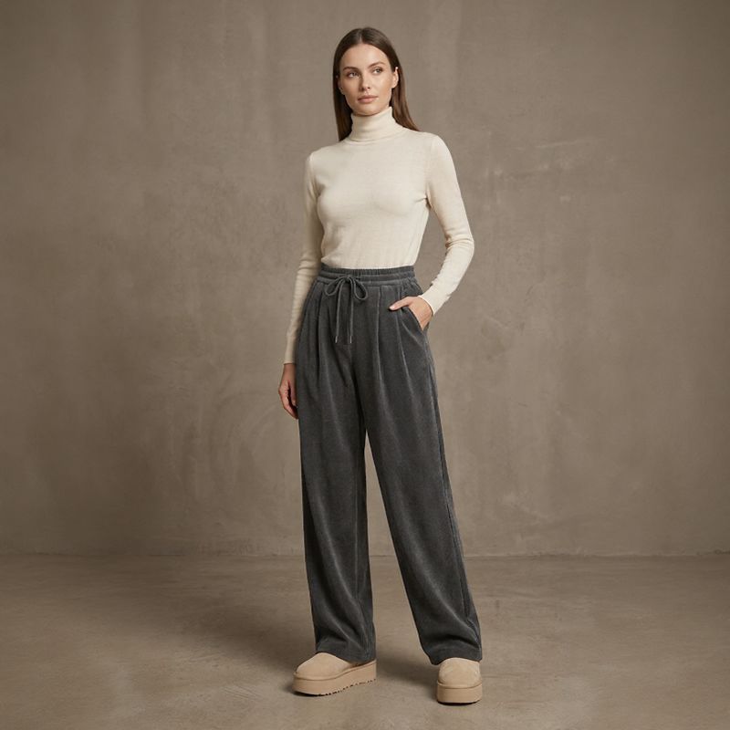 Sara™ Weite Hose aus Premium-Strick mit Struktur