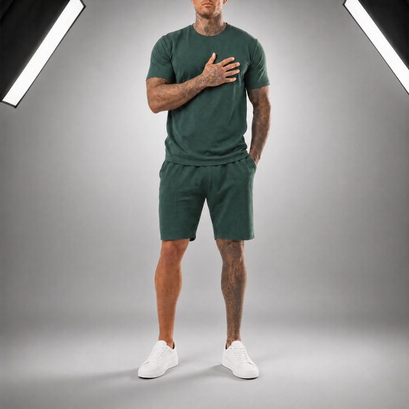 Bryan™ Basic-T-Shirt- und Shorts-Set mit Seitentaschen