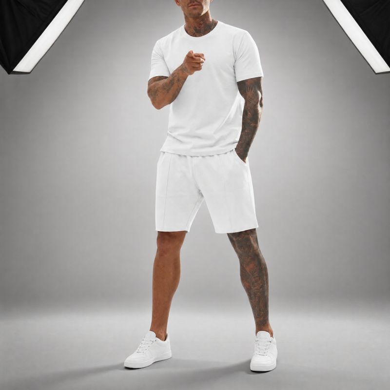 Bryan™ Basic-T-Shirt- und Shorts-Set mit Seitentaschen