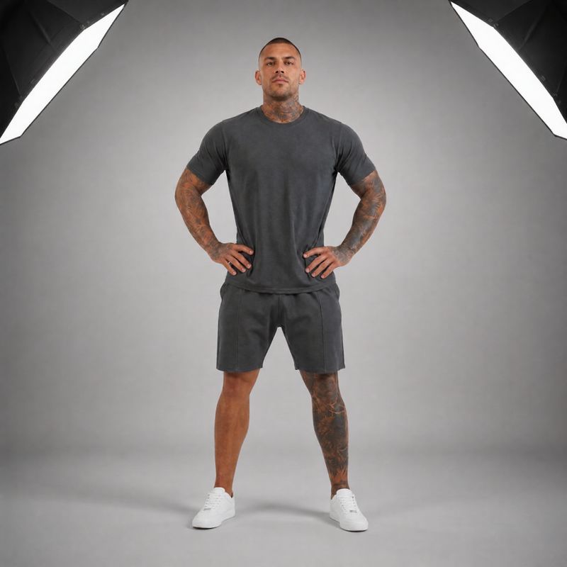Bryan™ Basic-T-Shirt- und Shorts-Set mit Seitentaschen