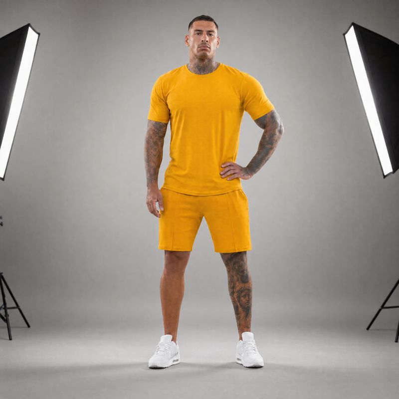 Bryan™ Basic-T-Shirt- und Shorts-Set mit Seitentaschen