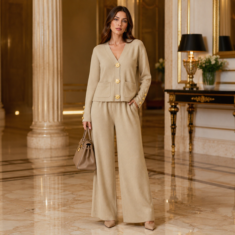 Altesse™ Set Mit Goldenen Knöpfen und Weiter Pantalonhose