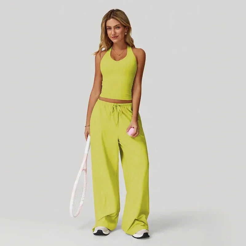 Lunary™ Set Mit Minimalistischem Top und Fließender Pantalonhose