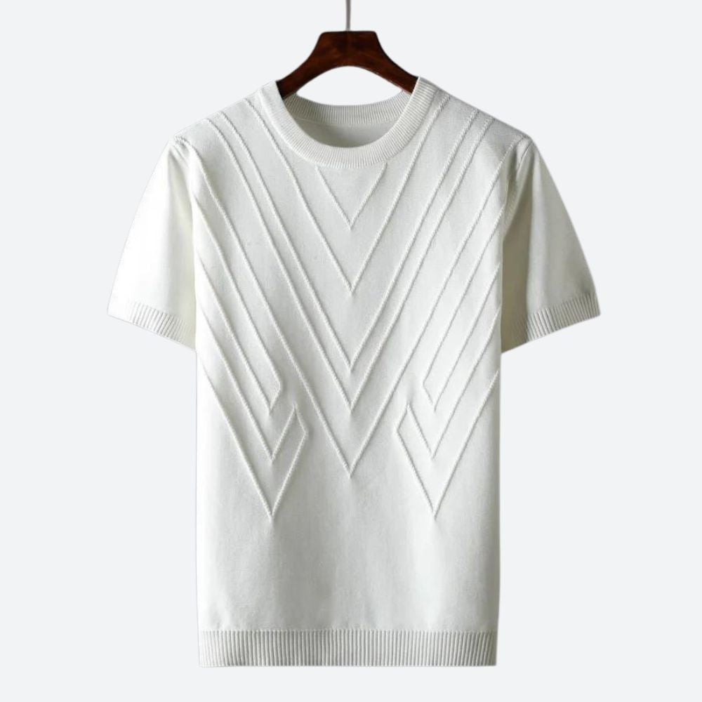 Texturierter Strick T-Shirt Herren | Struktur-Design & Atmungsaktiver Komfort