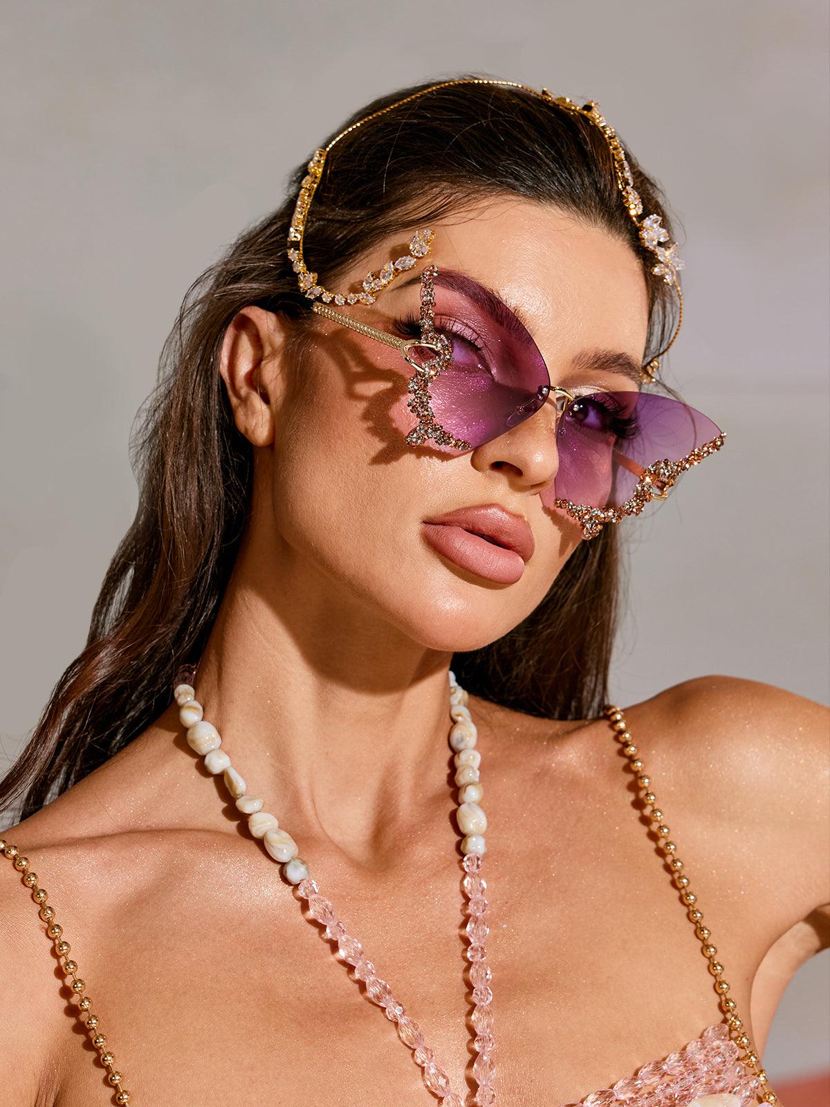 Cleo | Schmetterlings-Sonnenbrille mit Glamour-Look
