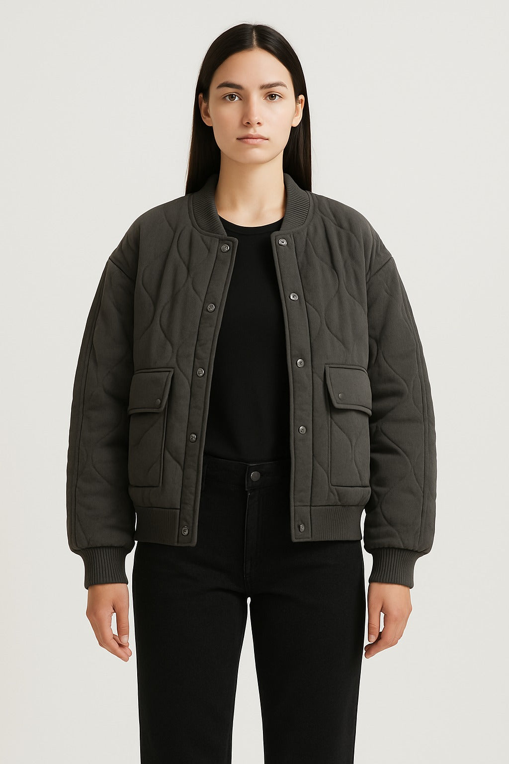 Übergangsjacke Damen | Steppjacke Damen | Druckknöpfe & sichere Pattentaschen