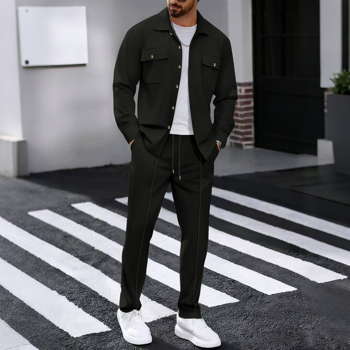 Übergangsjacke Herren | Jacke Herren | 2-teilig & geprägt für klaren Look
