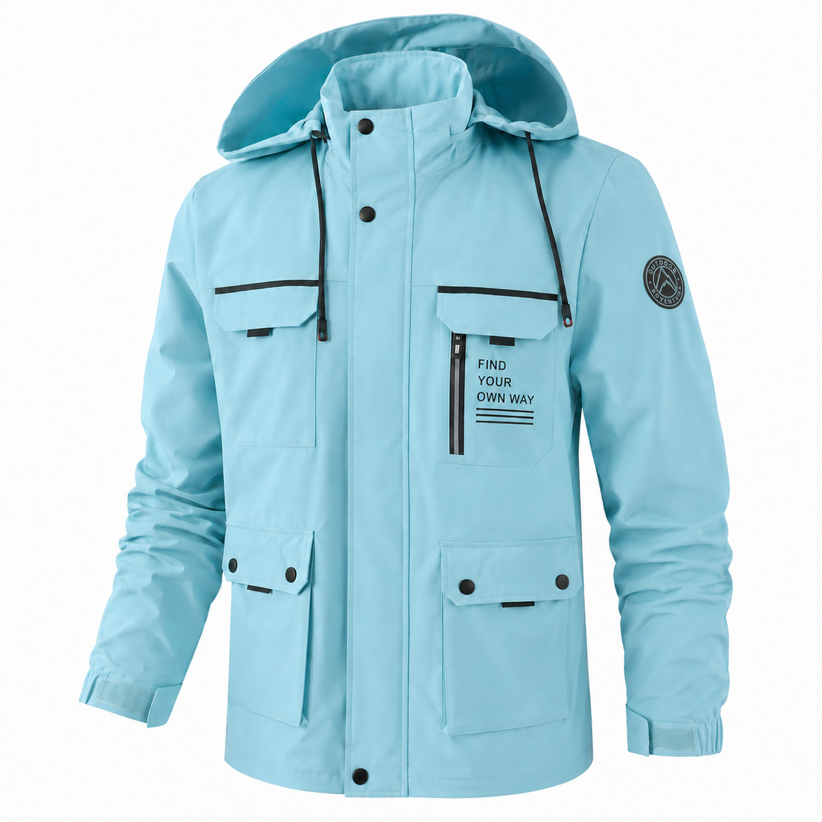 Übergangsjacke Herren | Steppjacke Herren mit Kapuze | Windschutz & große Taschen