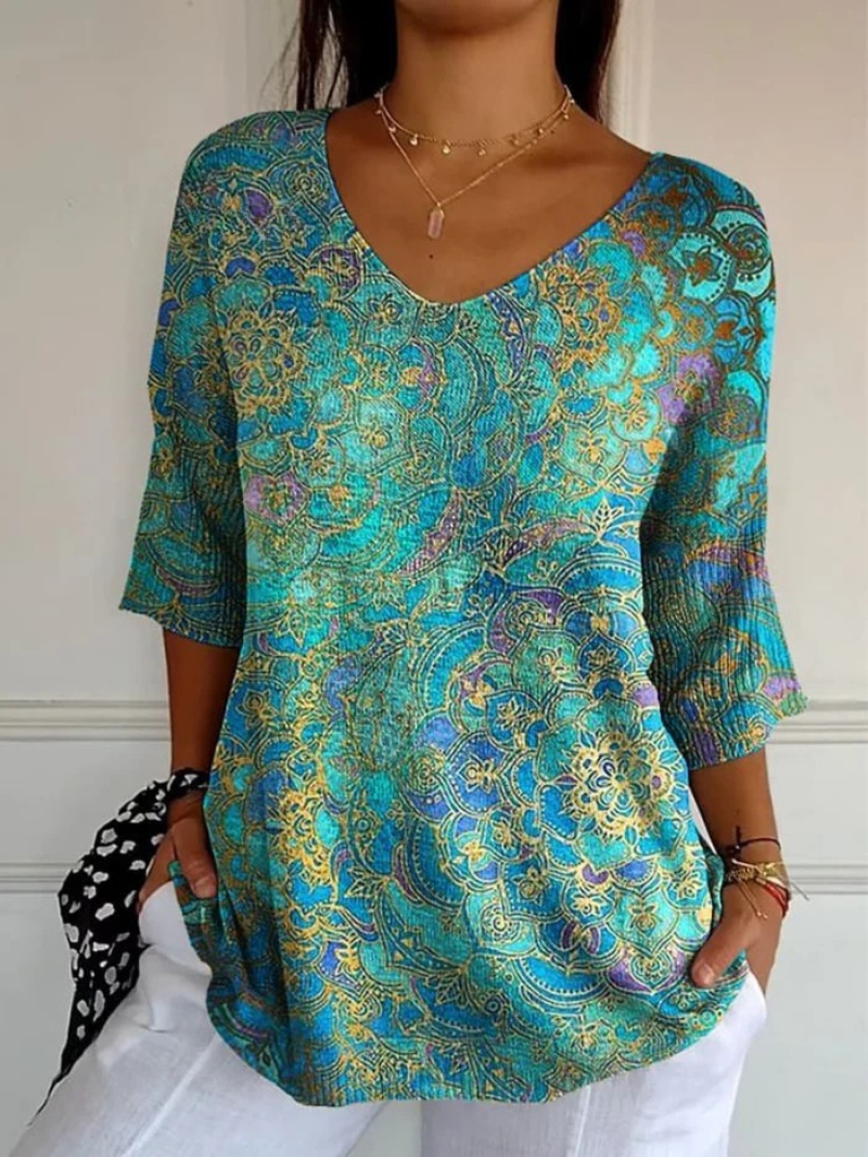 Rezilia – Fließende Bluse Mit Raffiniertem Drucken