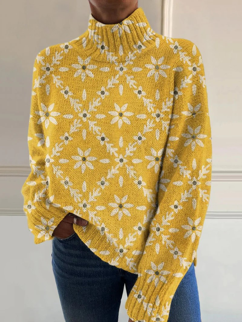 Noressa | Vintage Farbblock Blumen Kunst