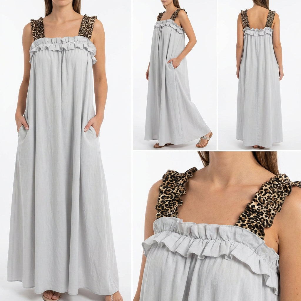 Neapel™ Maxikleid aus leichter Viskose mit Leo-Trägern und lockerem Fall