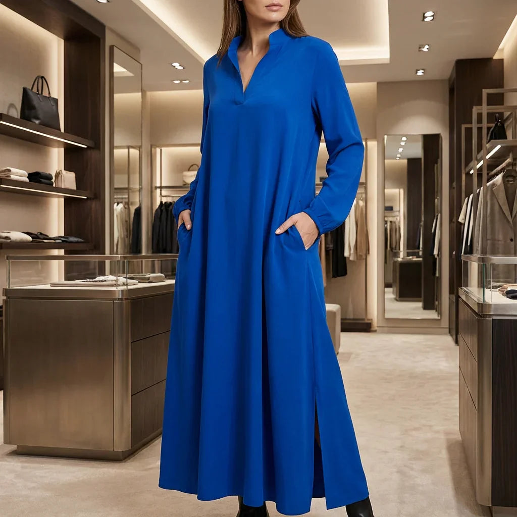 Lúmina™ Premium-Strickkleid mit Struktur und elegantem Ausschnitt