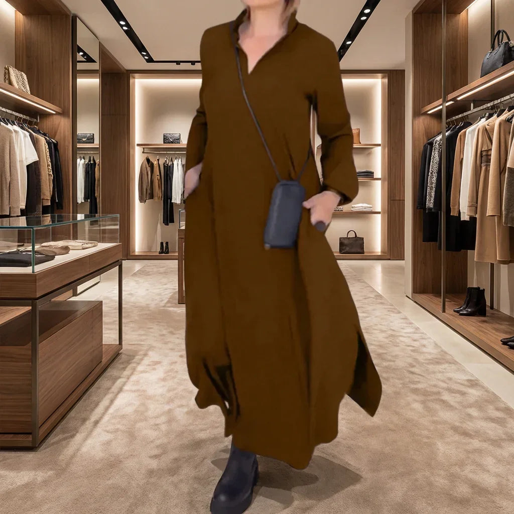 Lúmina™ Premium-Strickkleid mit Struktur und elegantem Ausschnitt
