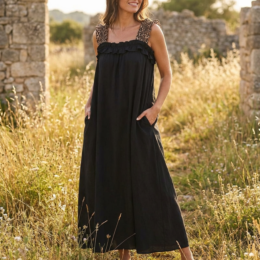 Neapel™ Maxikleid aus leichter Viskose mit Leo-Trägern und lockerem Fall