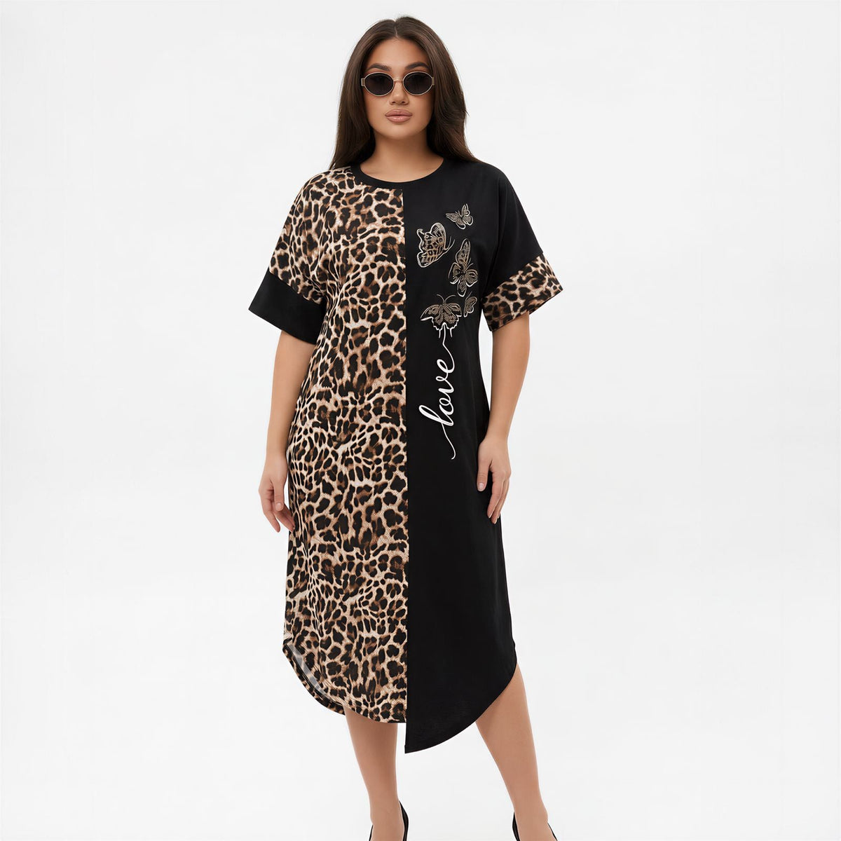 Lille™ Kleid aus leichter Viskose mit Animal-Print-Details