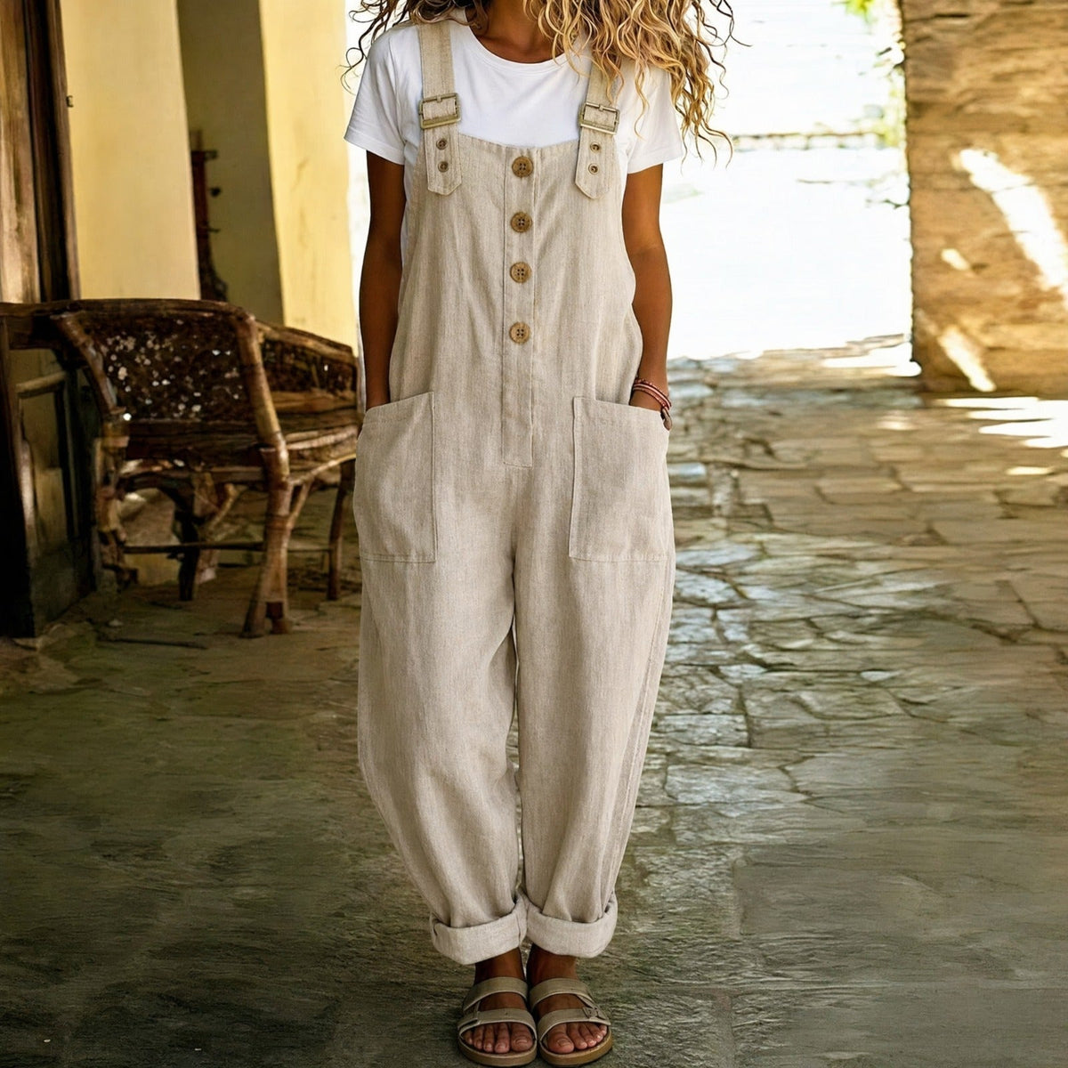 Tau™ Latzhosen-Stil Jumpsuit mit funktionalen Taschen