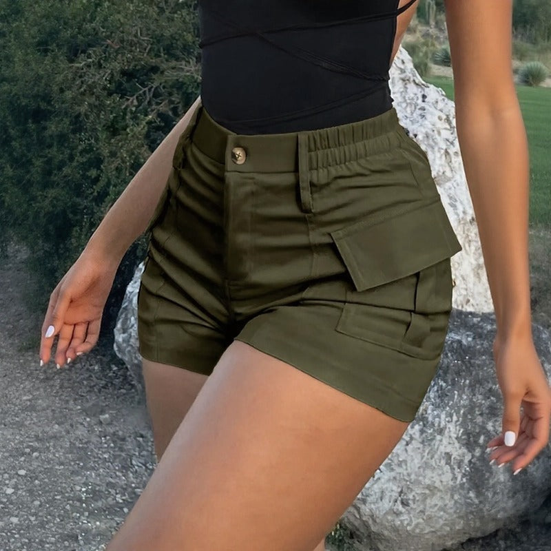 Nivara™-Shorts aus Premium-Twill mit Cargotaschen und Hohem Bund