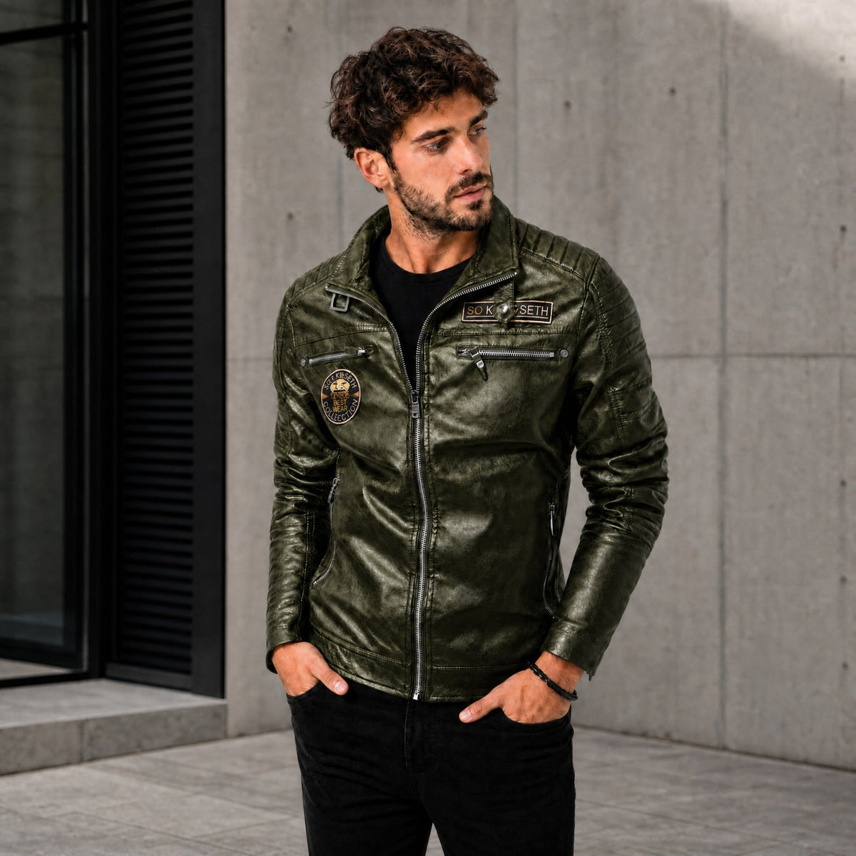 Vorreiter™ Premium Lederjacke mit Stehkragen