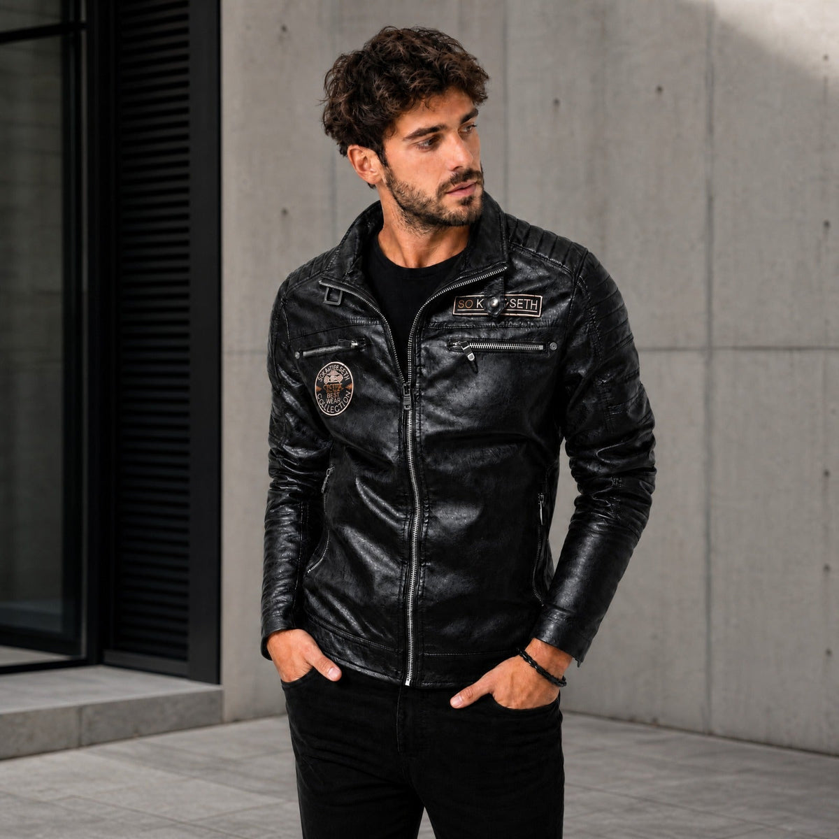 Vorreiter™ Premium Lederjacke mit Stehkragen
