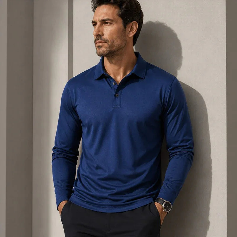 Salvatore™ Langarm-Poloshirt aus Premium-Atmungsaktivem Strick