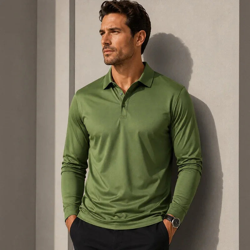 Salvatore™ Langarm-Poloshirt aus Premium-Atmungsaktivem Strick