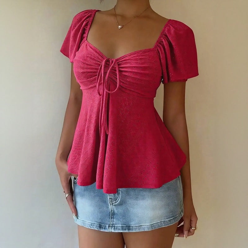 Fiorelle™ Bluse Mit Zartem Raffdetail und Leichtem Fall