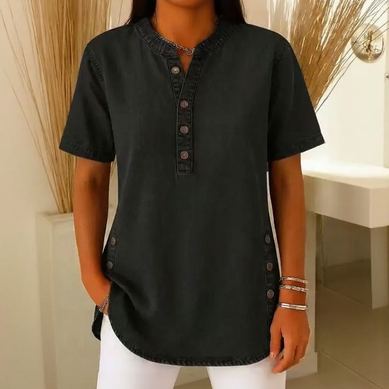 Jeansbluse Calenny™ Mit Gewaschener Optik und Lockerer Passform