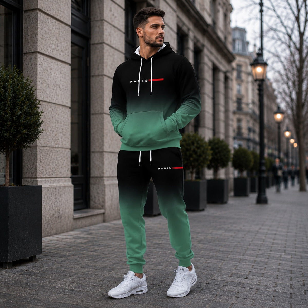Boulevard Paris™ Premium-Sweatshirt-Set mit Kapuze und Kängurutasche