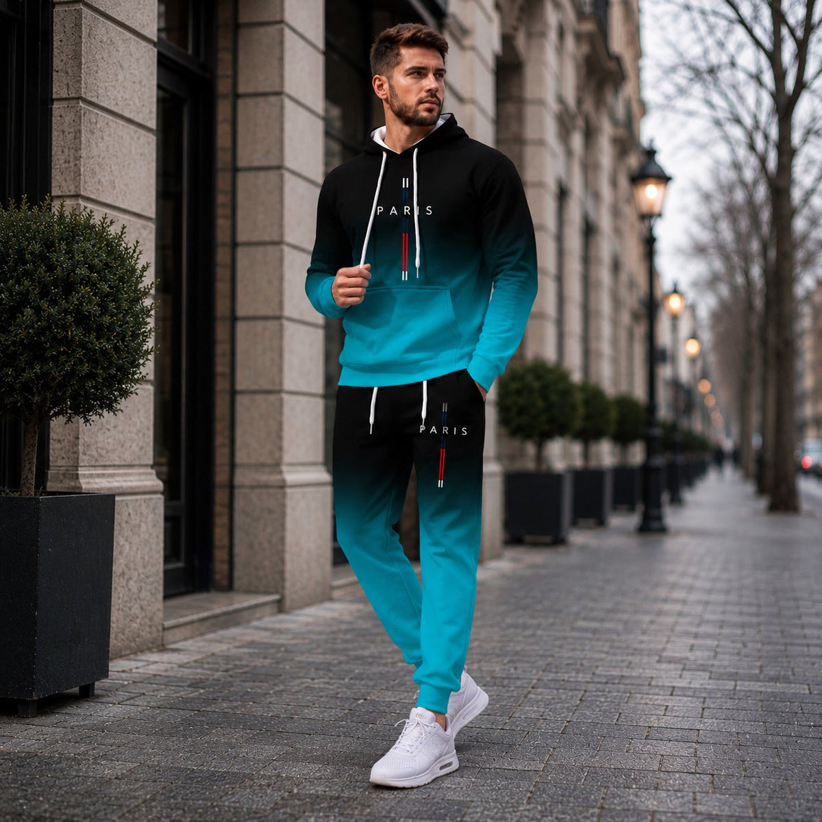 Boulevard Paris™ Premium-Sweatshirt-Set mit Kapuze und Kängurutasche