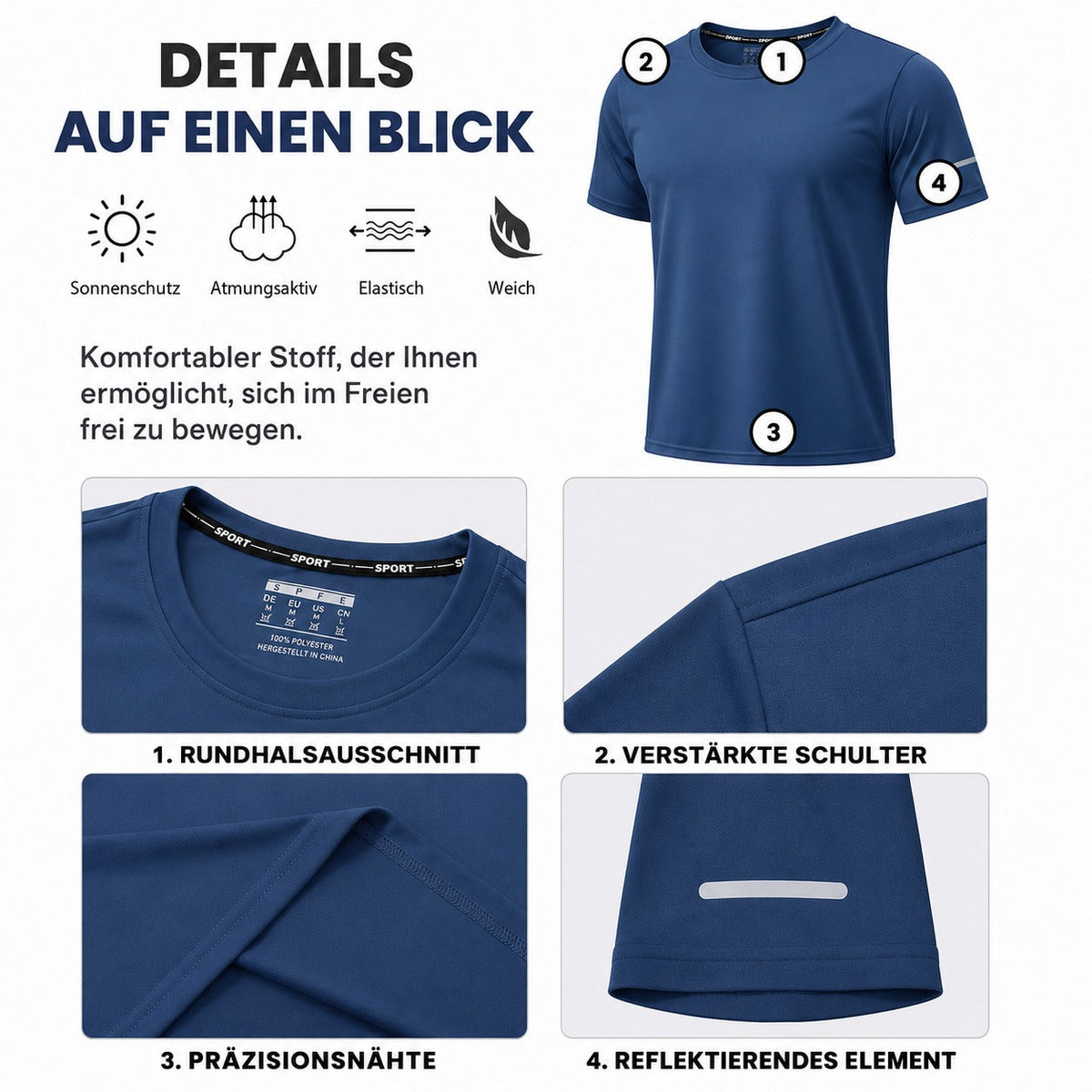 Falken™ Shirt mit UPF 50+ Sonnenschutz und DryFit-Technologie