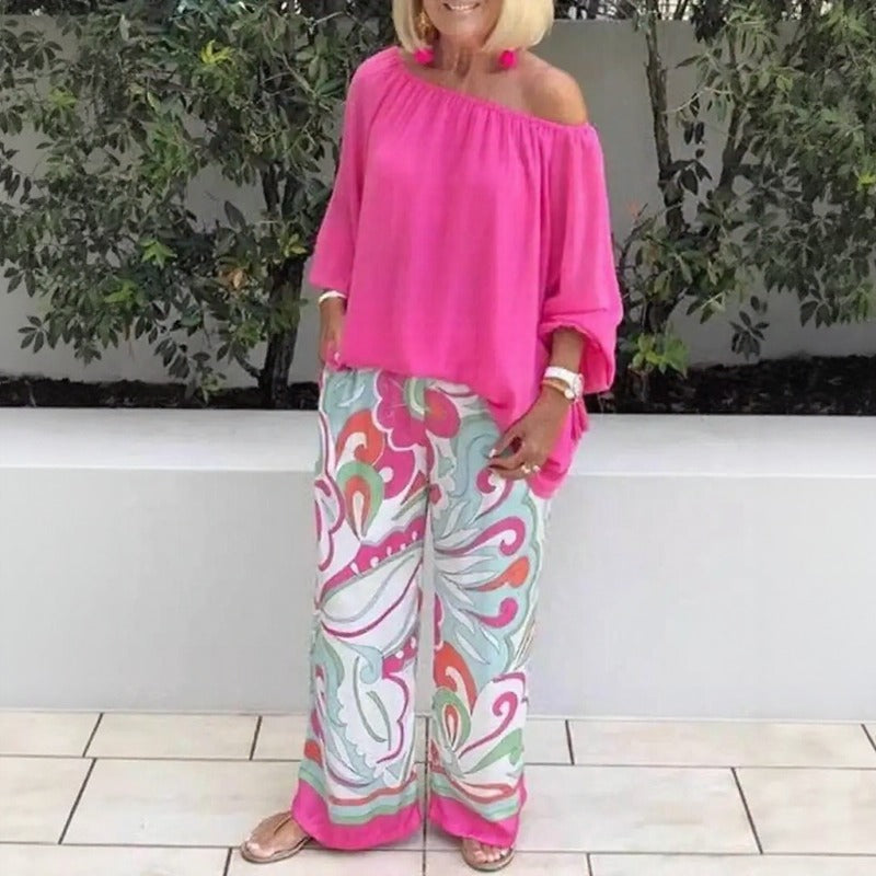 Azzura™ Set Mit Schulterfreiem Oberteil Und Bedruckter Palazzo-Hose