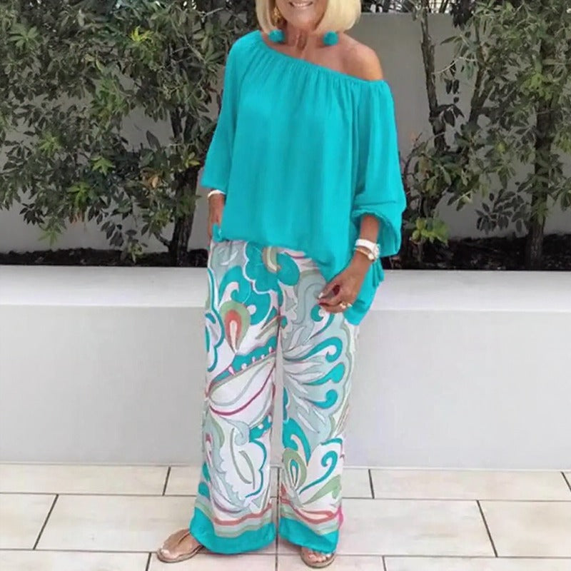 Azzura™ Set Mit Schulterfreiem Oberteil Und Bedruckter Palazzo-Hose