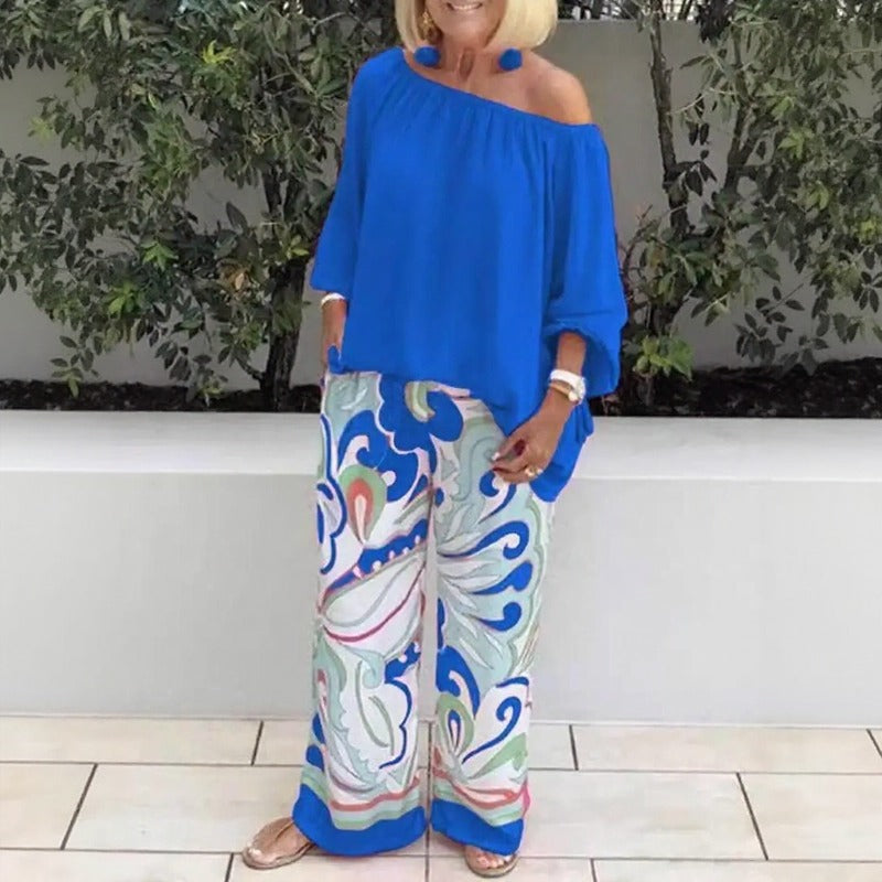 Azzura™ Set Mit Schulterfreiem Oberteil Und Bedruckter Palazzo-Hose