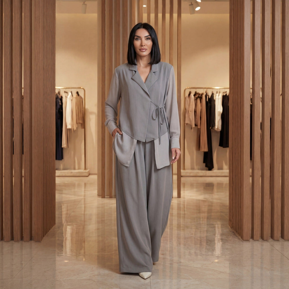 Haus Klasse™ Set in Schneiderkunst mit Asymmetrischem Blazer und Eleganter Hose!
