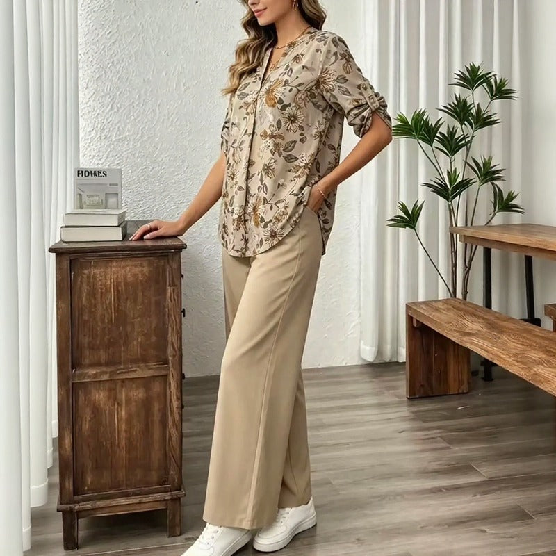 Arvella™-Set mit Bedrucktem Oberteil und Eleganter Hose
