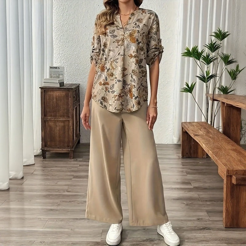 Arvella™-Set mit Bedrucktem Oberteil und Eleganter Hose