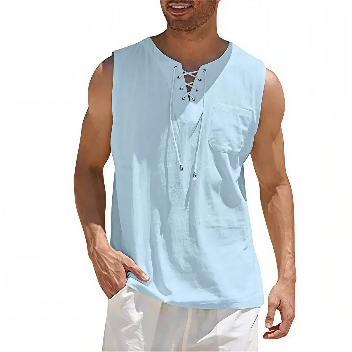 Zayron™ Tanktop aus Leinen-Baumwolle mit Modernem Schnitt und Lässigem Stil