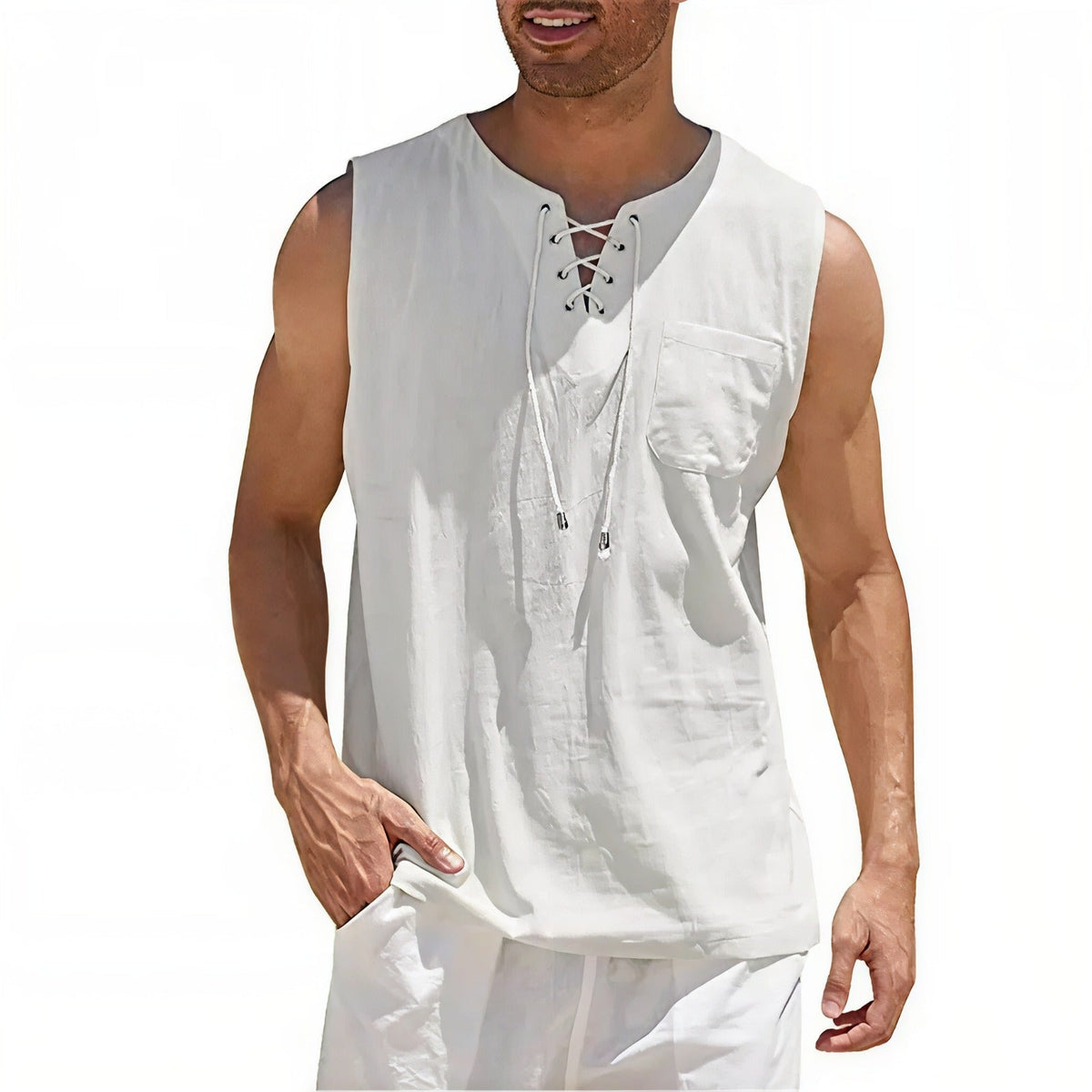 Zayron™ Tanktop aus Leinen-Baumwolle mit Modernem Schnitt und Lässigem Stil