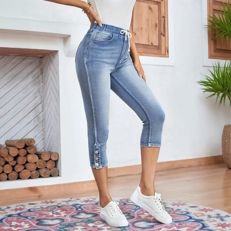 Lunessa™ Capri-Jeans mit Flexibler Passform und Verstellbarem Bund