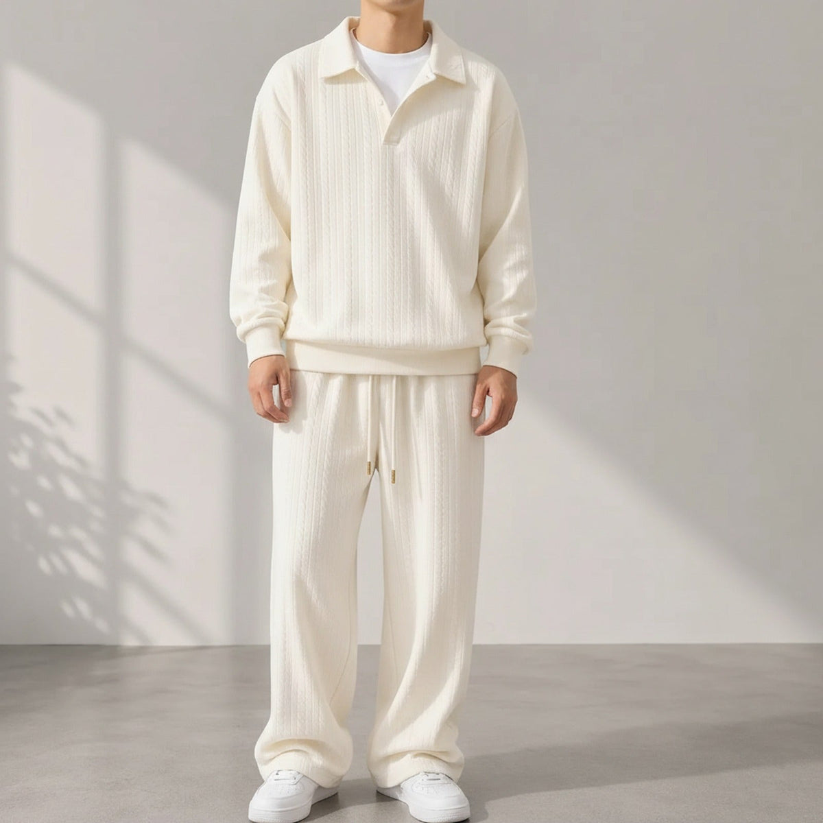 Valdren™ Herren 2-Teiliges Set Aus Strukturierter Strickware