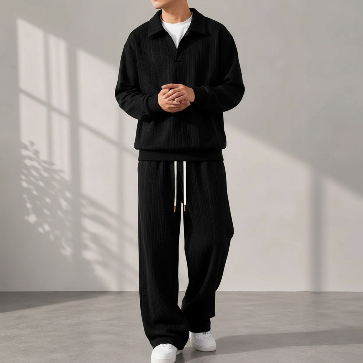 Valdren™ Herren 2-Teiliges Set Aus Strukturierter Strickware