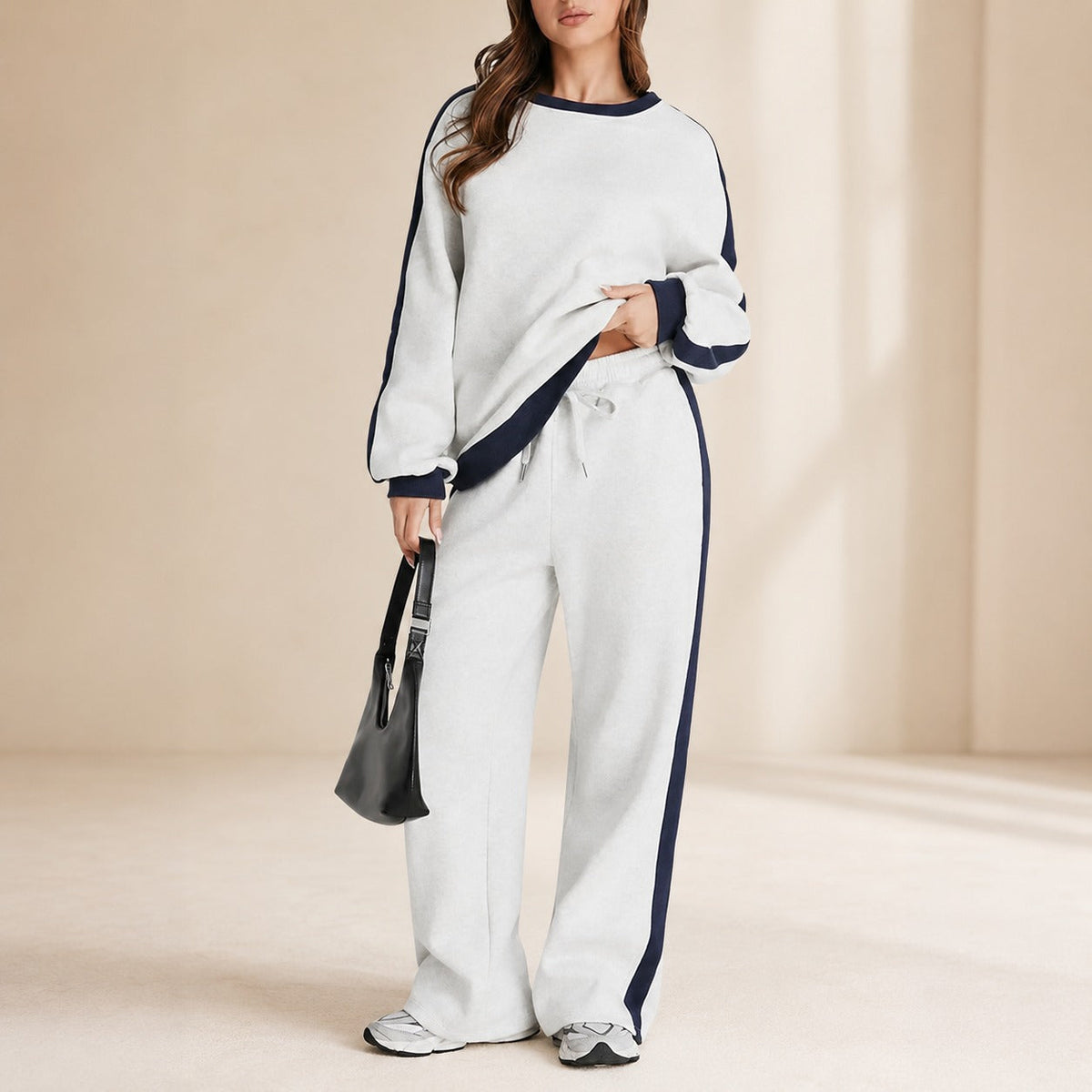 Celestelle™ Sweatshirt-Set Mit Seitlichen Streifen Und Weiter Hose