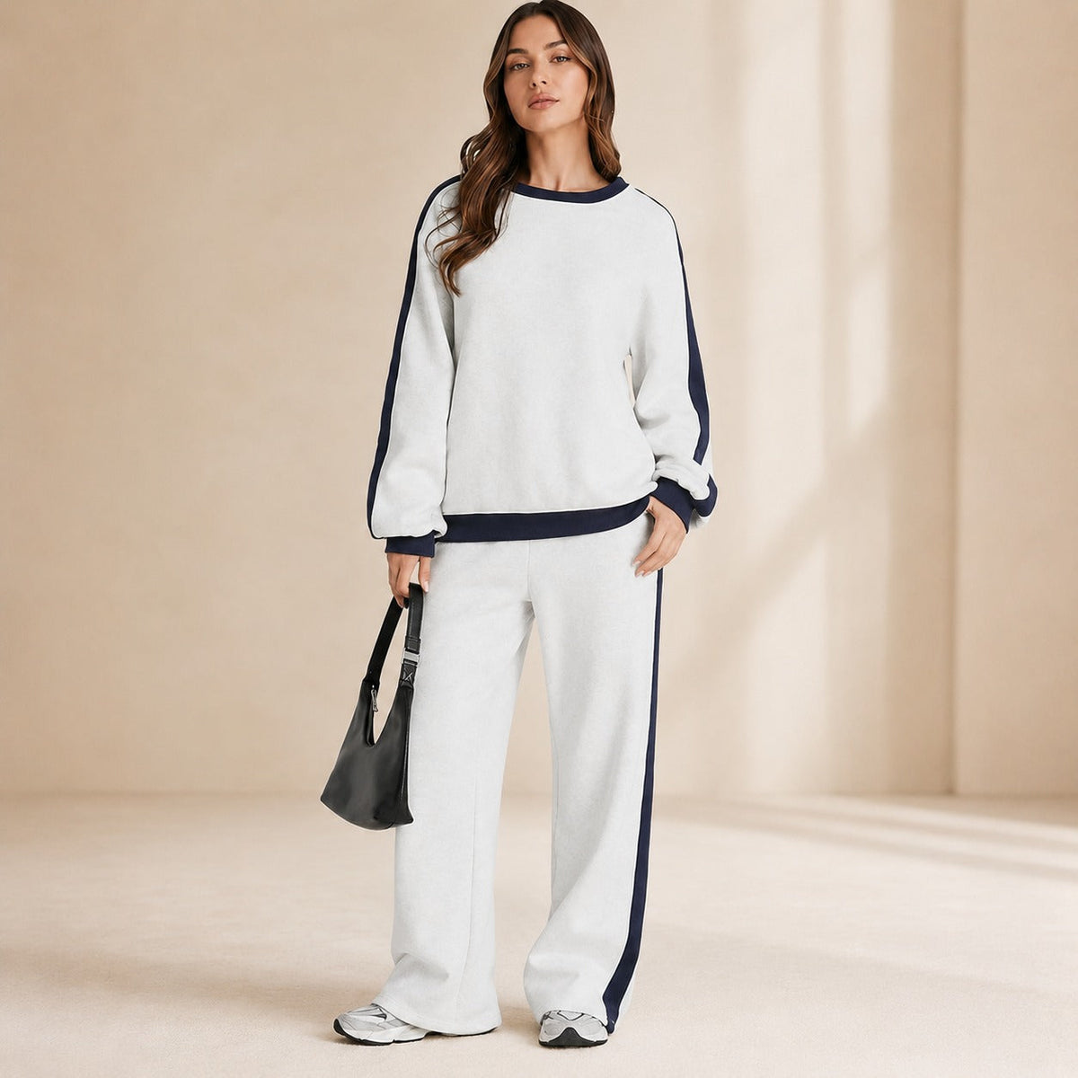 Celestelle™ Sweatshirt-Set Mit Seitlichen Streifen Und Weiter Hose