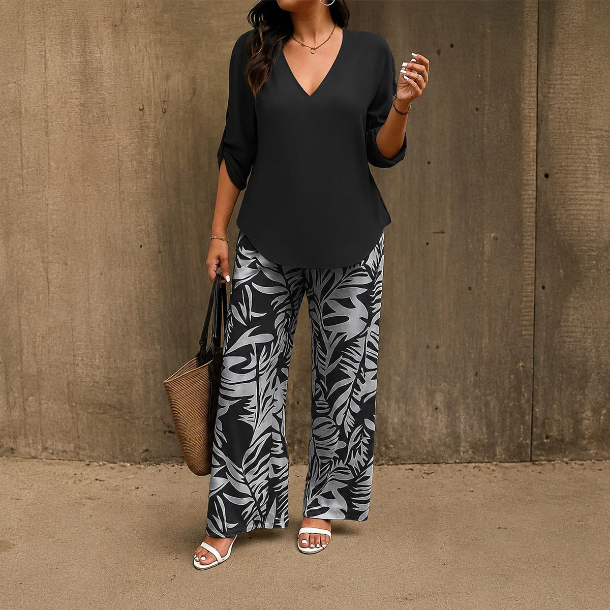 Bellariva™ Set mit Gemusterter Hose und Leichter Bluse
